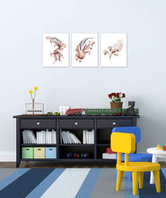 Load image into Gallery viewer, Watercolor Fish and Flora Set Wall Art Prints Set - Home Decor For Kids, Child, Children, Baby or Toddlers Room - Gift for Newborn Baby Shower | Set of 3 - Unframed- 8x10 Photos