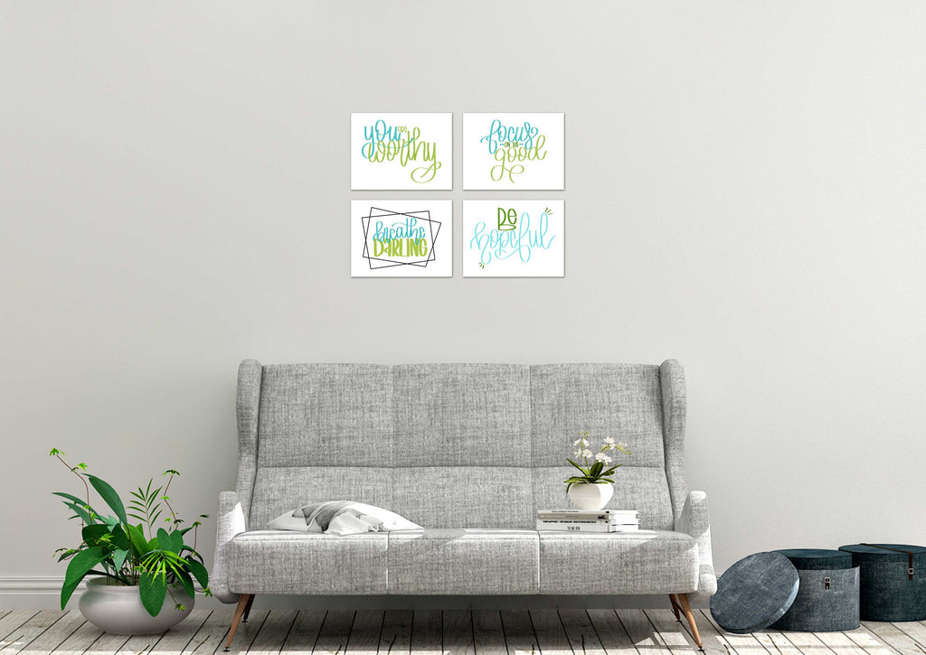 Inspiration Depression Quotes Wall Art Prints Set - Ideal Gift For Family Room Kitchen Play Room Wall Décor Birthday Wedding Anniversary | Set of 4 - Unframed- 8x10 Photos