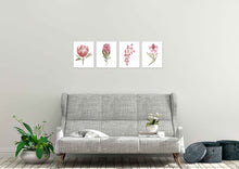 Load image into Gallery viewer, Red &amp; Pink Flower &amp; Foliage Wall Art Prints Set - Ideal Gift For Family Room Kitchen Play Room Wall Décor Birthday Wedding Anniversary | Set of 4 - Unframed- 8x10 Photos