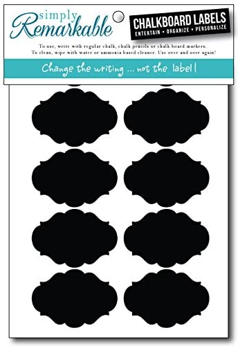 Chalk Labels - 20 Medium Fancy Ovals - Chalkboard Labels Ð Removable, Rewriteable, Simply Remarkable! Organize, Personalize and Entertain with style and simplicity! Classic, long lasting Material - Made in the USA.