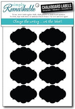 Load image into Gallery viewer, Chalk Labels - 20 Medium Fancy Ovals - Chalkboard Labels Ð Removable, Rewriteable, Simply Remarkable! Organize, Personalize and Entertain with style and simplicity! Classic, long lasting Material - Made in the USA.