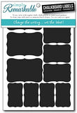 33 Fancy Rectangle Shape Reusable Chalkboard Labels Erasable | Adhesive Removable Vinyl | Containers Stickers for Home | Office Party (Color- Black | Size - Small, Medium, Large)