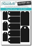Reusable Chalk Labels - 30 Gift Tag Shape Adhesive Chalkboard Stickers, Gifts, Wedding and Party Favors, Crafts, Organizing