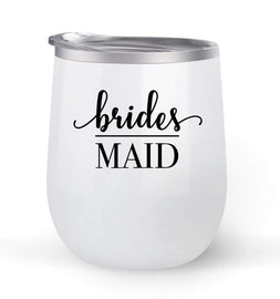 Bridesmaid - Wedding Gift - Choose your cup color & create a personalized tumbler for Wine Water Coffee & more! Premier Maars Brand 12oz insulated cup keeps drinks cold or hot Perfect gift