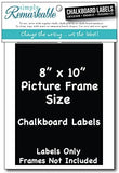 Picture Frame Size Chalkboard Labels Adhesive Chalk Stickers, DIY, Gifts, Parties, Organizing, Crafts, Wedding, Party Favors (8, 8