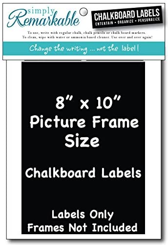 Picture Frame Size Chalkboard Labels Adhesive Chalk Stickers, DIY, Gifts, Parties, Organizing, Crafts, Wedding, Party Favors (8, 8" x 10")