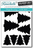Reusable Chalk Labels - 32 Tree Shape Adhesive Chalkboard Stickers, Light Material with Removable Adhesive and Smooth Writing Surface, 3 Sizes From 1