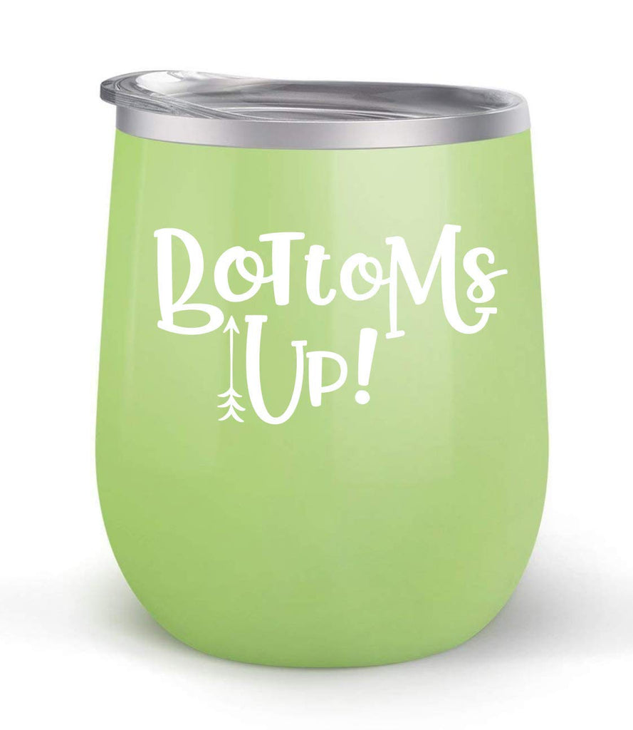 Bottom's Up - Choose your cup color & create a personalized tumbler for Wine Water Coffee & more! Premier Maars Brand 12oz insulated cup keeps drinks cold or hot Perfect gift