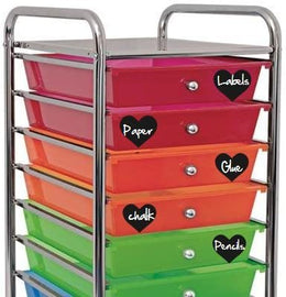 Chalk Labels - 22 Heart Shape Adhesive Chalkboard Stickers in 4 Sizes, Dishwasher Safe - Wipe Clean and Reused, Organizing, Decorating, Crafts, Personalized Hostess Gifts, Wedding Party Favors