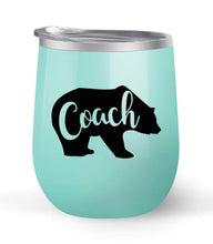 Load image into Gallery viewer, Bear Coach - Choose your cup color &amp; create a personalized tumbler for Wine Water Coffee &amp; more! Premier Maars Brand 12oz insulated cup keeps drinks cold or hot Perfect gift