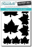 Reusable Chalk Labels - 32 Leaf Shape Adhesive Chalkboard Stickers, Light Material with Removable Adhesive and Smooth Writing Surface, 3 Sizes From 1