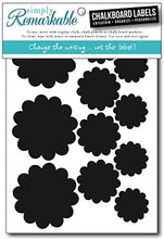 Load image into Gallery viewer, Reusable Chalk Labels - 33 Flower Shape Adhesive Chalkboard Stickers in 3 Sizes, Light Material with Removable Adhesive and Smooth Writing Surface. Can be Wiped Clean and Reused