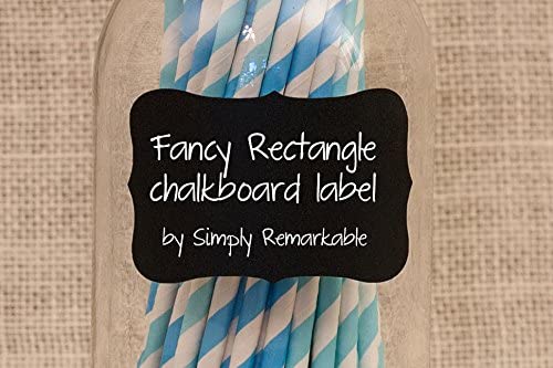 Chalkboard Labels - Rectangle Chalk Labels Removable, Rewriteable, Simply Remarkable! Organize, Personalize and Entertain Classic, Long Lasting Material. (Variety Fancy Rectangle)