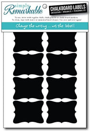 Chalkboard Sticker - 30 Medium Elegant Rectangles -Chalk Labels Ð Removable, Rewriteable, Organize, Personalize and Entertain
