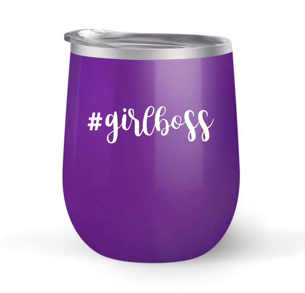 #girlboss - Choose your tumbler color & create a personalized tumbler for Wine Water Coffee & more! Premier Maars Brand 12oz insulated cup keeps drinks cold or hot Perfect gift