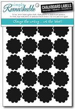 Load image into Gallery viewer, Reusable Chalk Labels - 40 Flower Shape 1.35&quot; Chalkboard Stickers Wipe Clean and Reuse Organizing, Decorating, Crafts, Personalized Hostess Gifts, Wedding and Party Favors