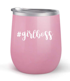 #girlboss - Choose your tumbler color & create a personalized tumbler for Wine Water Coffee & more! Premier Maars Brand 12oz insulated cup keeps drinks cold or hot Perfect gift