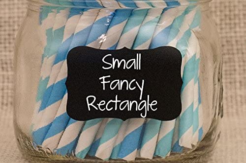 Reusable Chalk Labels - 32 Small Fancy Rectangle 2" x 1.25" Dishwasher Safe - Wipe Clean and Reused, Organizing, Decorating, Crafts, Personalized Hostess Gifts, Wedding Party Favors