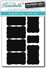 Load image into Gallery viewer, Reusable Chalk Labels - 12 Fancy Rectangle Shape 3.2&quot; x 2&quot; Adhesive Chalkboard Stickers, Durable Classic Material is Dishwasher Safe with Semi-Permanent Adhesive and Lightly Textured Writing Surface. Can be Wiped Clean and Reused