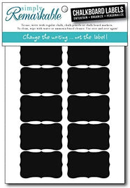 Chalkboard Labels - Rectangle Chalk Labels Removable, Rewriteable, Simply Remarkable! Organize, Personalize and Entertain Classic, long lasting Material. (Medium Fancy Rectangle)