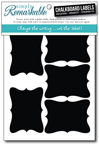 Reusable Chalk Labels - 10 Elegant Rectangle Shape 3.2" x 2" Adhesive Chalkboard Stickers, Durable Classic Material is Dishwasher Safe with Semi-Permanent Adhesive and Lightly Textured Writing Surface. Can be Wiped Clean and Reused