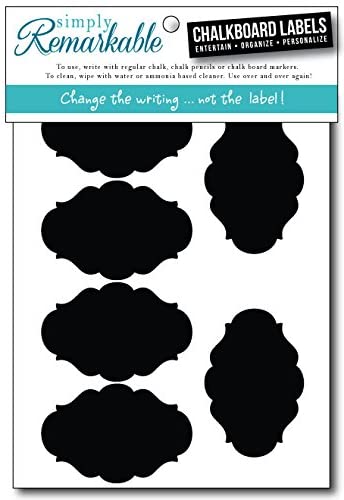 Chalkboard Label - 12 Large Fancy Ovals - Chalk Labels Ð Removable, Rewriteable, Simply Remarkable! Organize, Personalize and Entertain with style and simplicity! Classic, long lasting Material - Made in the USA.