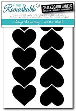 Load image into Gallery viewer, Reusable Chalk Labels - 20 Heart Shape 2.2&quot; x 1.85&quot; Chalkboard Stickers Wipe Clean and Reuse Organizing, Decorating, Crafts, Personalized Hostess Gifts, Wedding and Party Favors
