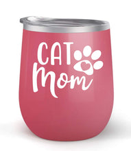 Load image into Gallery viewer, Cat Mom - Choose your cup color &amp; create a personalized tumbler good for wine water coffee &amp; more! Maars Brand 12oz insulated cup keeps drinks cold or hot Perfect gift