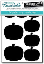 Load image into Gallery viewer, Reusable Chalk Labels - 32 Pumpkin Shape Adhesive Chalkboard Stickers, Light Material with Removable Adhesive and Smooth Writing Surface, 3 Sizes From 1&quot; to 2.5” - Can be Wiped Clean and Reused