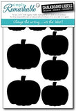 Reusable Chalk Labels - 32 Pumpkin Shape Adhesive Chalkboard Stickers, Light Material with Removable Adhesive and Smooth Writing Surface, 3 Sizes From 1