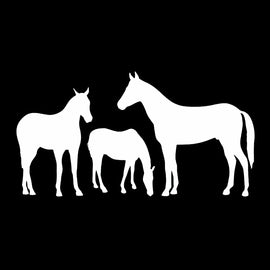 Vinyl Decal Sticker for Computer Wall Car Mac MacBook and More Horse Family Decal - Size 7 x 3.7 inches