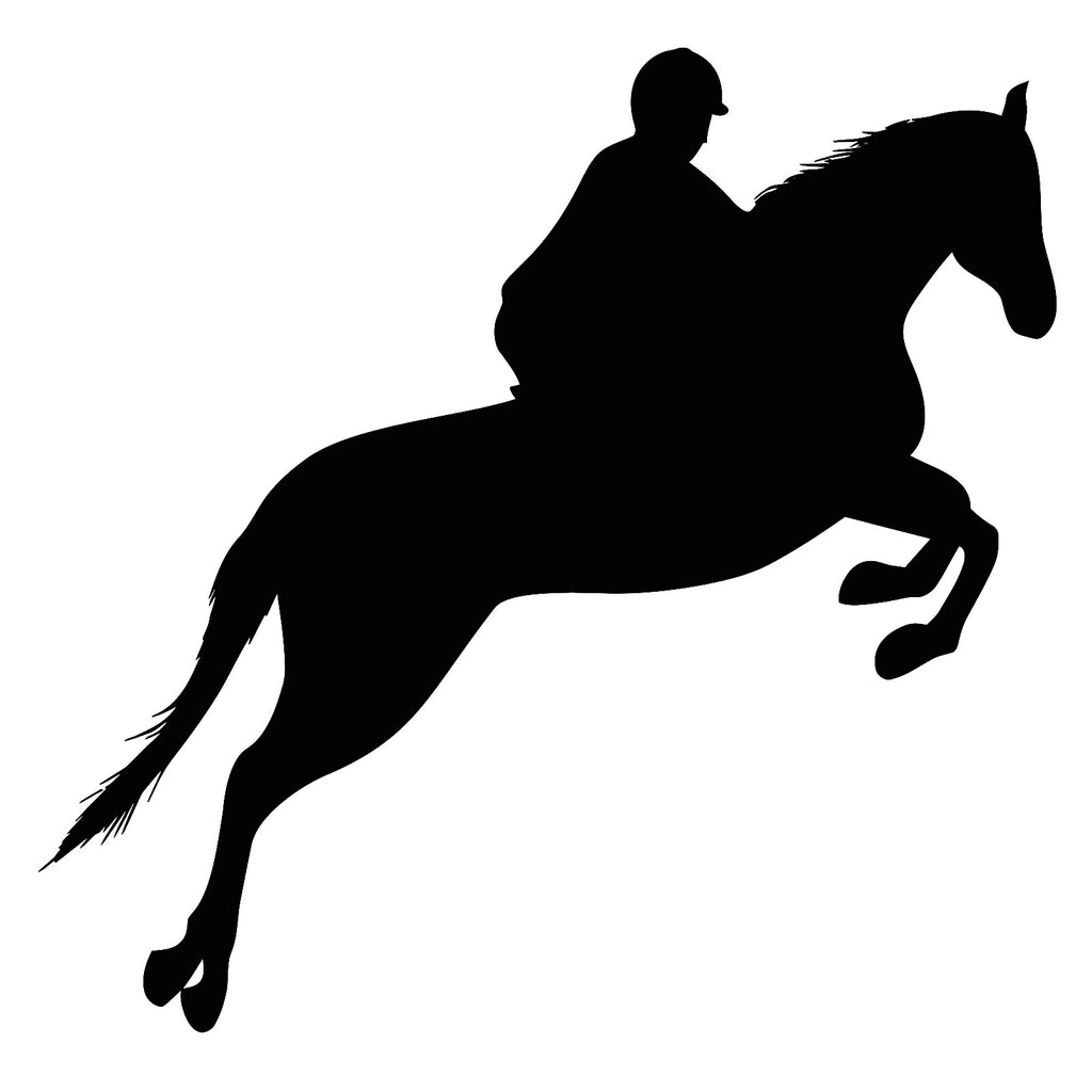 Vinyl Decal Sticker for Computer Wall Car Mac MacBook and More Horse Jumping Decal - Size 5.2 5.4 inches