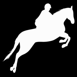 Vinyl Decal Sticker for Computer Wall Car Mac MacBook and More Horse Jumping Decal - Size 5.2 5.4 inches