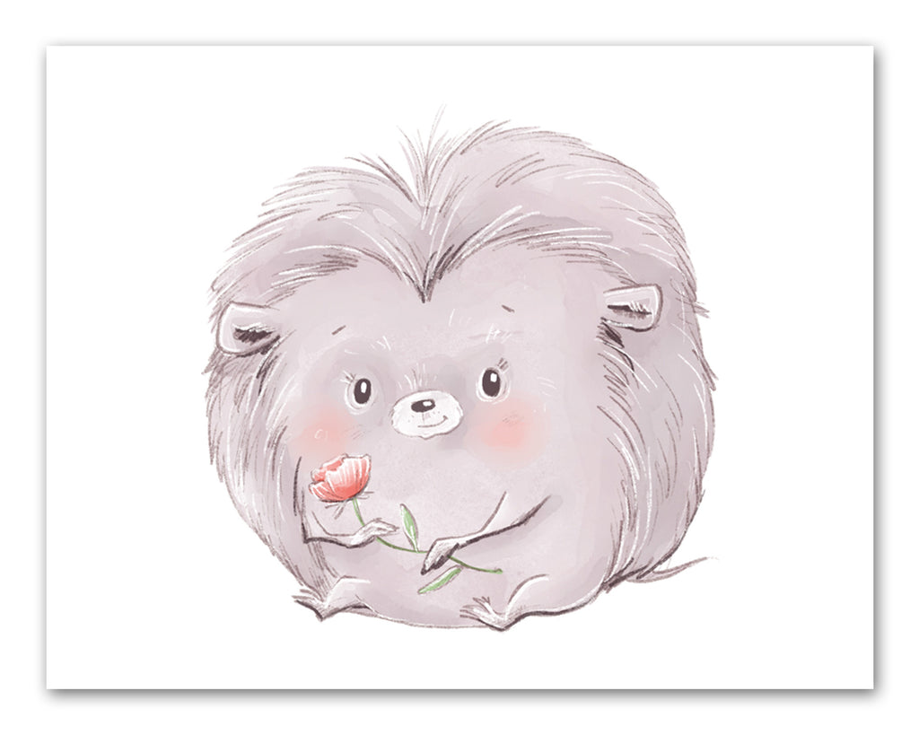 Hedgehog Baby Animal Nursery Wall Art Prints Set - Home Decor For Kids, Child, Children, Baby or Toddlers Room - Gift for Newborn Baby Shower | Set of 3 - Unframed- 8x10 Photos