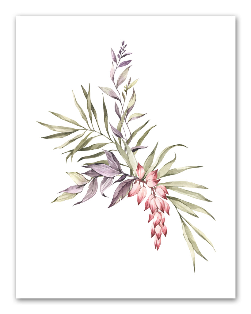 Botanical Plants Purple & Red Foliage Wall Art Prints Set - Ideal Gift For Family Room Kitchen Play Room Wall Décor Birthday Wedding Anniversary | Set of 4 - Unframed- 8x10 Photos