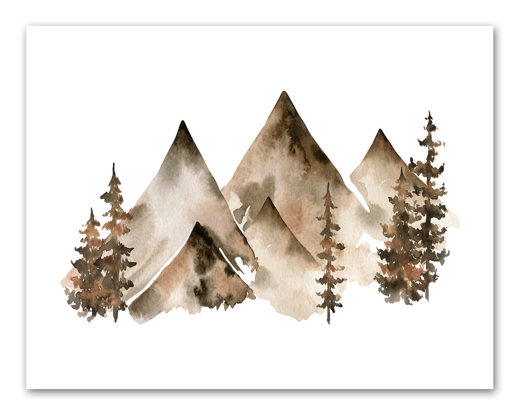 Landscape Forest Mountain Peak Wall Art Prints Set - Ideal Gift For Family Room Kitchen Play Room Wall Décor Birthday Wedding Anniversary | Set of 4 - Unframed- 8x10 Photos