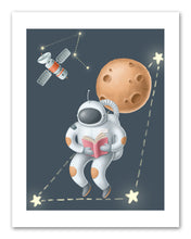 Load image into Gallery viewer, Astonaut Space Image Wall Art Prints Set - Home Decor For Kids, Child, Children, Baby or Toddlers Room - Gift for Newborn Baby Shower | Set of 3 - Unframed- 8x10 Photos