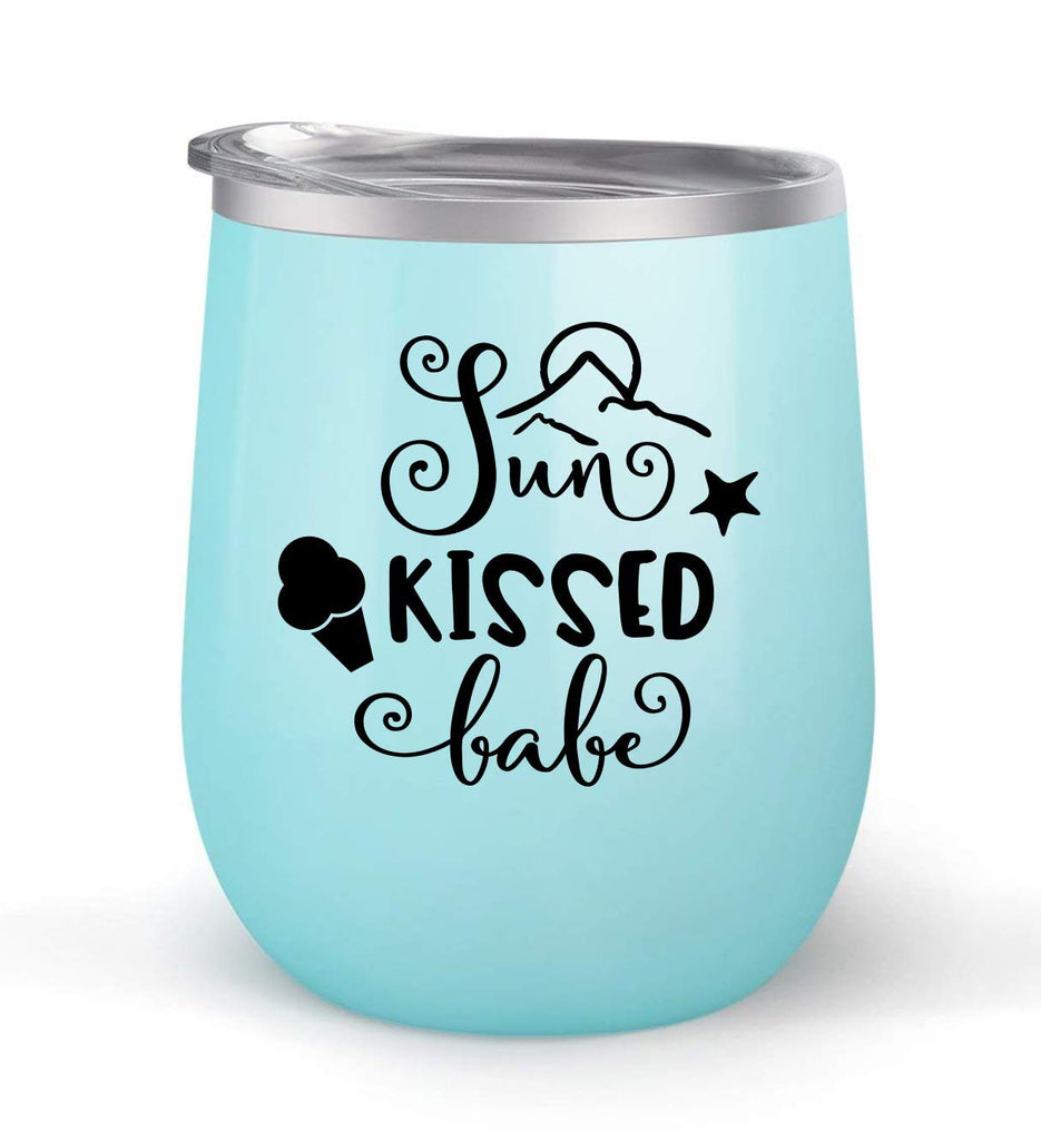 Sun Kissed Babe - Choose your cup color & create a personalized tumbler for Wine Water Coffee & more! Premier Maars Brand 12oz insulated cup keeps drinks cold or hot Perfect gift