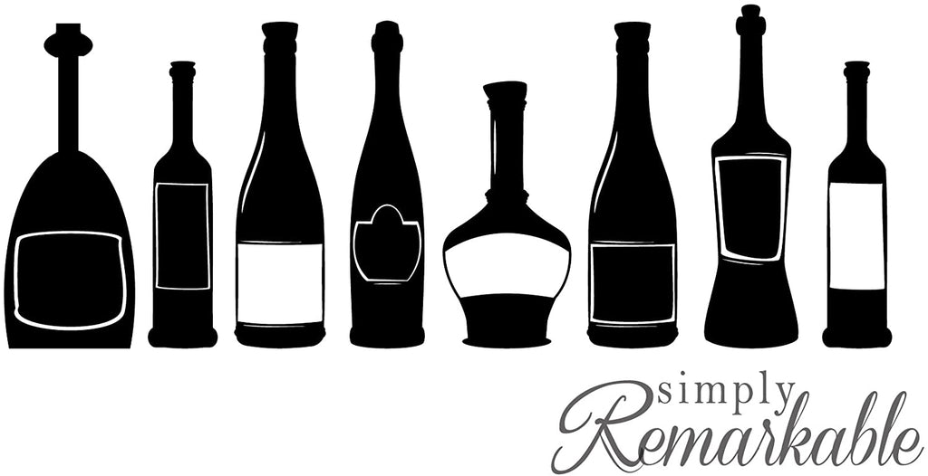 Vinyl Decal Sticker for Computer Wall Car Mac Macbook and More - Wine Bottles Border