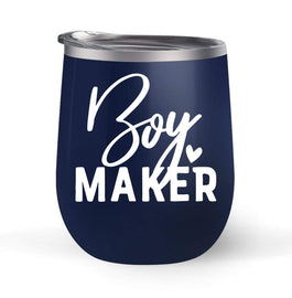 Boy Maker - Choose your cup color & create a personalized tumbler for Wine Water Coffee & more! Premier Maars Brand 12oz insulated cup keeps drinks cold or hot Perfect gift