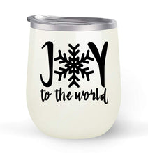 Load image into Gallery viewer, Joy To The World - Choose your cup color &amp; create a personalized tumbler for Wine Water Coffee &amp; more! Premier Maars Brand 12oz insulated cup keeps drinks cold or hot Perfect gift