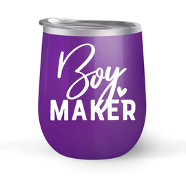 Boy Maker - Choose your cup color & create a personalized tumbler for Wine Water Coffee & more! Premier Maars Brand 12oz insulated cup keeps drinks cold or hot Perfect gift