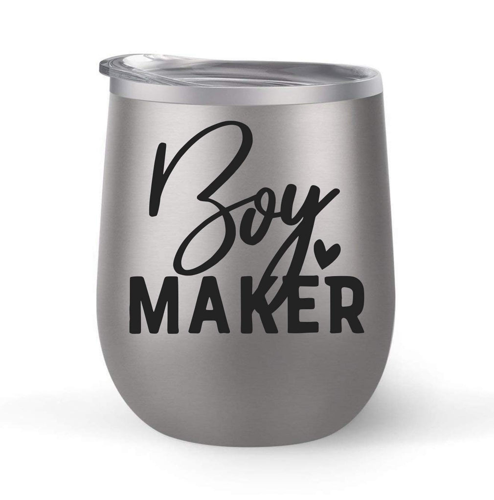 Boy Maker - Choose your cup color & create a personalized tumbler for Wine Water Coffee & more! Premier Maars Brand 12oz insulated cup keeps drinks cold or hot Perfect gift