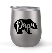 Load image into Gallery viewer, Papa Bear - Choose your cup color &amp; create a personalized tumbler for Wine Water Coffee &amp; more! Premier Maars Brand 12oz insulated cup keeps drinks cold or hot Perfect gift
