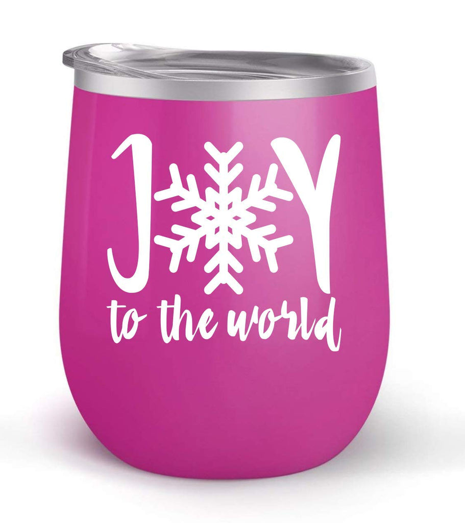 Joy To The World - Choose your cup color & create a personalized tumbler for Wine Water Coffee & more! Premier Maars Brand 12oz insulated cup keeps drinks cold or hot Perfect gift