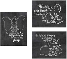 Load image into Gallery viewer, Dumbo Poster Print Photo Quality - Made in USA - Disney Family House Rules - Frame not Included (8&quot; x 10&quot;, Chalk 3 Pack)