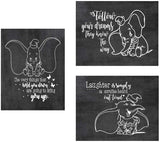Dumbo Poster Print Photo Quality - Made in USA - Disney Family House Rules - Frame not Included (8