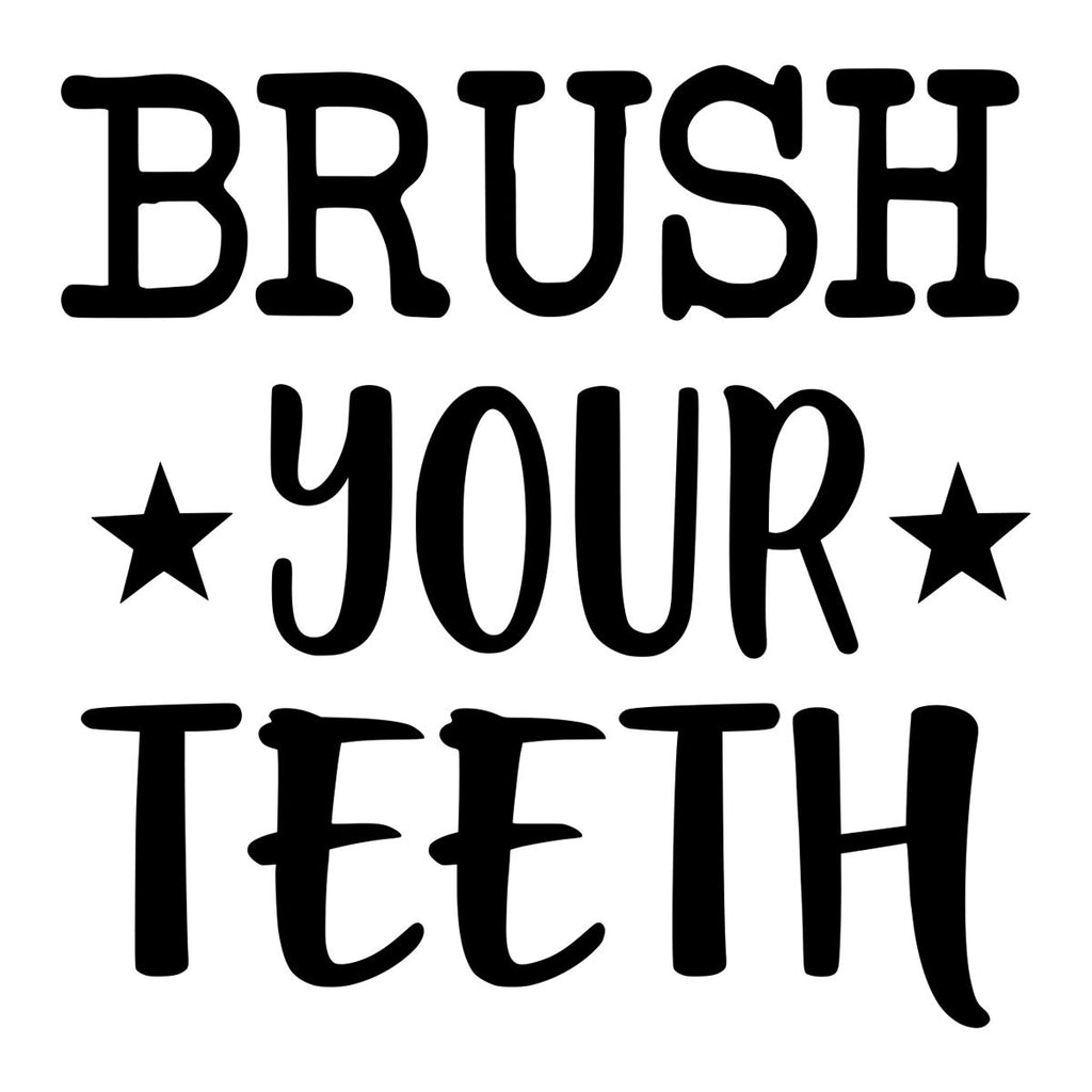 “Brush Your Teeth” Vinyl Decal for Bathroom, Kitchen, Restaurant, Mirror, School, Wall Sign Décor Gifts. Promotes Virus Safety Health Hygiene 5" x 5"