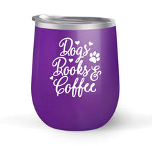 Load image into Gallery viewer, Dogs Books Coffee - Choose your cup color &amp; create a personalized tumbler for Wine Water Coffee &amp; more! Premier Maars Brand 12oz insulated cup keeps drinks cold or hot Perfect gift