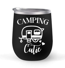 Load image into Gallery viewer, Camping Cutie - Choose your cup color &amp; create a personalized tumbler good for wine water coffee &amp; more! Maars Brand 12oz insulated cup keeps drinks cold or hot
